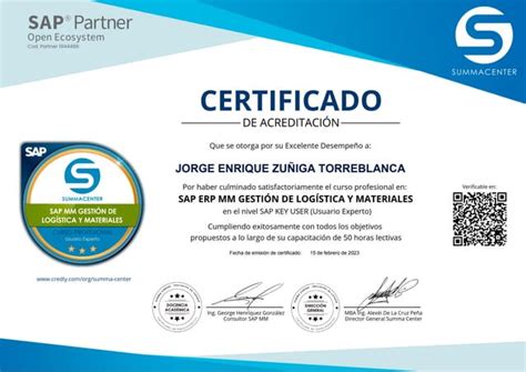 Certificado Key User Sap Mm Jorge Zu Iga Torreblanca Ppt