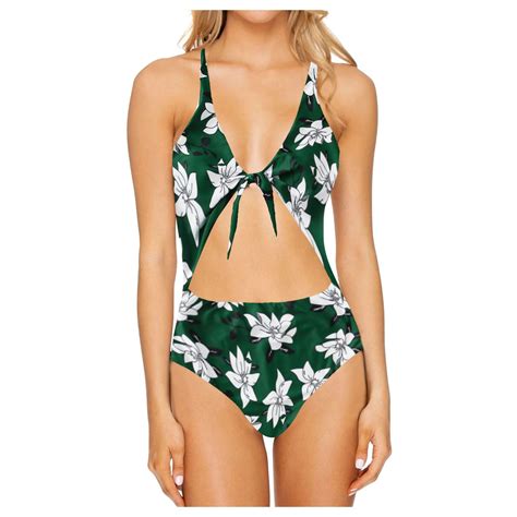 Tponi Women S One Piece Swimsuits One Piece Elastic Green Clearance Underwear Bikini S Walmart