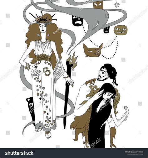 Medea Jason Sorceress Circe Ancient Greek Stock Vector Royalty Free