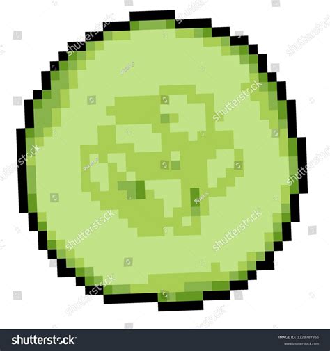 Fresh Green Cucumber Slice Pixel Art Stock Vector (Royalty Free ...