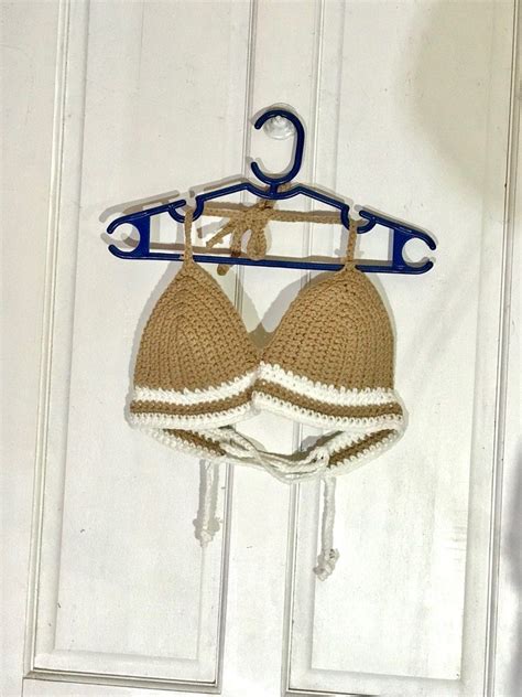 Crochet Handmade Nude White Bikini Top With Pads Bralette Small To Large Women S Fashion