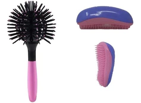 Pack Cepillo Esferico Rizos 3d Cepillo Tipo Tangle Teezer Meses Sin