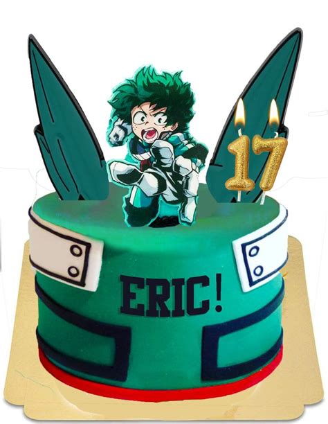 Gâteau My Hero Academia Deku Drip Cake Vegan Sans Gluten Gâteau D