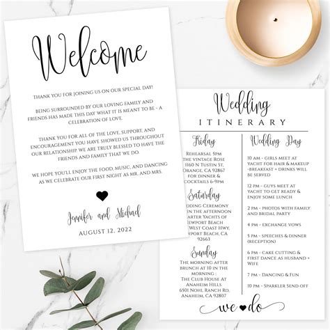 Wedding Itinerary Template Download, Printable Wedding Itinerary, Fully ...