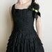 Vintage S Emma Domb Dress Black Tiered Ruffle Cocktail Etsy