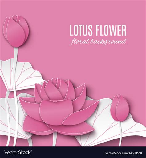 Abstract floral pink background with lotus flowers