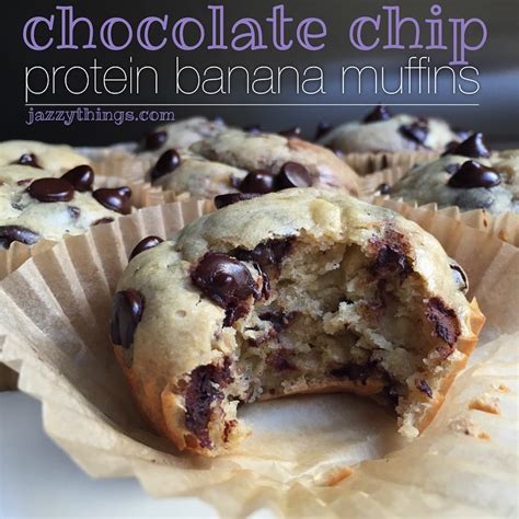 Chocolate Chip Protein Banana Muffins