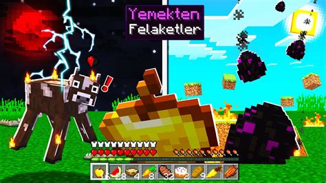 HER YEMEK YEDİĞİMDE BİR FELAKET OLUYOR Minecraft YouTube