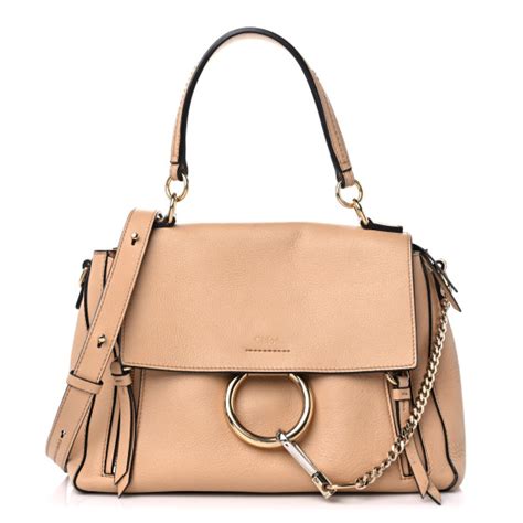 CHLOE Calfskin Medium Faye Day Shoulder Bag Blush Nude 1188696 FASHIONPHILE