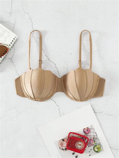 SHEIN Swim Top bikini ribete en abanico push up Moda de Mujer SHEIN México