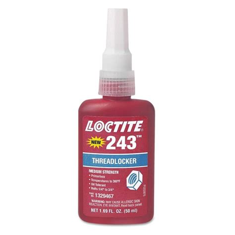 LOCTITE 243 Medium Strength Blue Threadlocking Adhesive Packaging Size