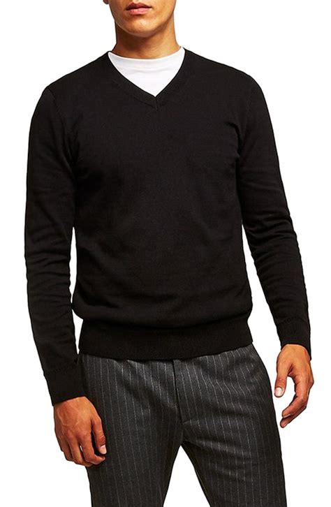 Lyst Topman Classic V Neck Sweater In Black For Men