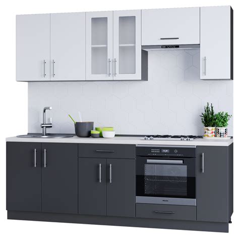 Кухонный набор Оптима Эверест 2.3 м, со столешницей и врезной мойкой ...