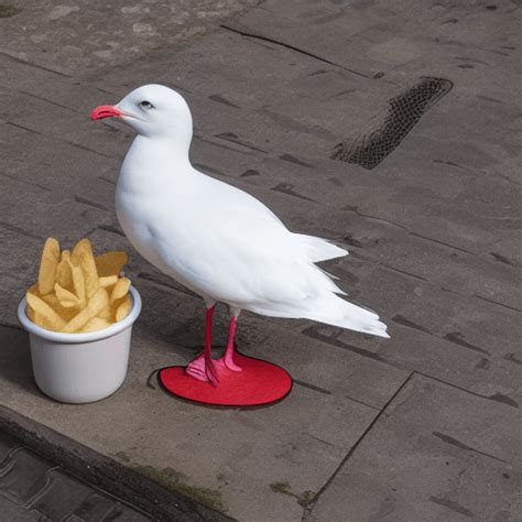 A Seagull Eating Hot Chips Creative Fabrica