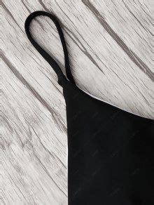 Spaghetti Strap High Waist Bikini Set In Black Zaful