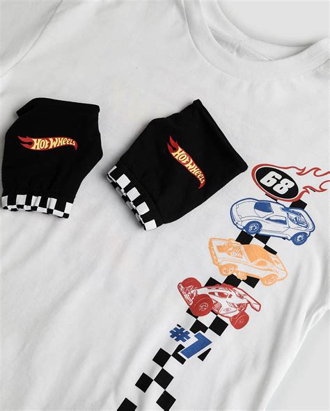 Riachuelo Camiseta Infantil Munhequeiras Pe As Hot Wheels A Branca Mattel
