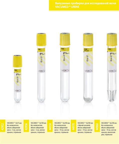 VACUMED® Вакуумные пробирки для исследований мочи — F.L.Medical