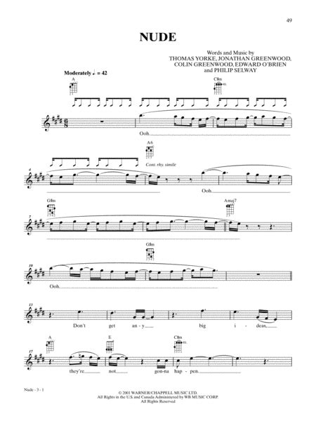 Nude By Radiohead Ukulele Digital Sheet Music Sheet Music Plus