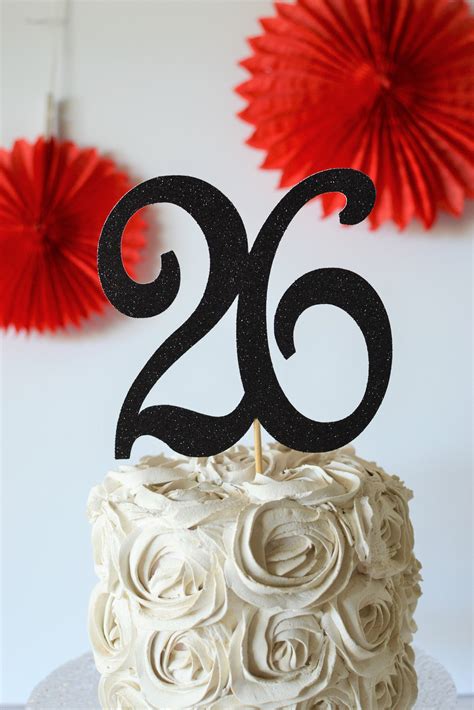 Glitter 26 Twenty Six Cake Pick Topper 26th Anniversary - Etsy