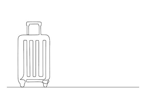 Premium Vector Continuous One Line Drawing Of Suitcase Bag Vector