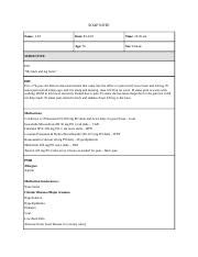 Nsg Week Soap Note Docx Soap Note Name Lm Date Time Am Age Sex