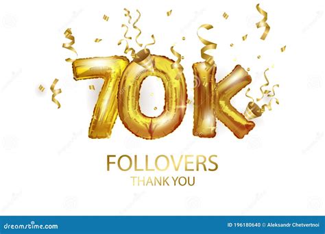 Vector Golden Number Seventy Thousand Followers Of The Metal