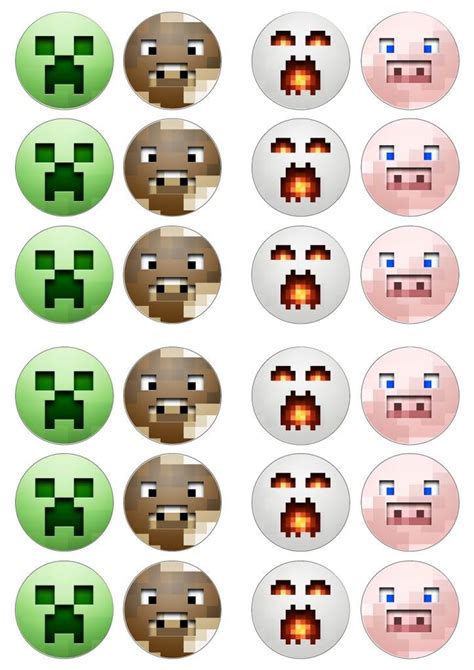 Minecraft Edible Cupcake Toppers