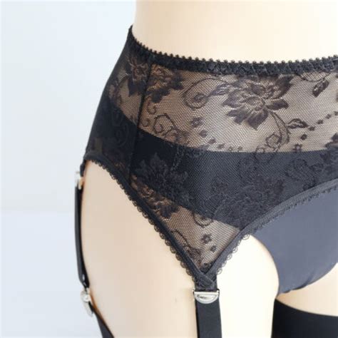 Luxallacki Sheer Floral Lace Straps Suspender Garter Belt Underwear Lingerie Ebay