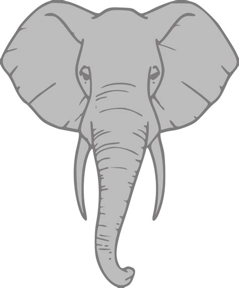 Line Drawing Elephant Clipart Head