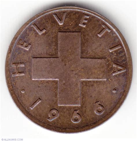 1 Rappen 1966 B Confederation 1850 2006 1 Rappen Switzerland