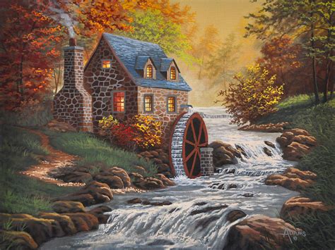 The Old Mill Painting By Gary Adams