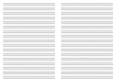 Standard Blank Sheet A With Oblique Slanted Lined Paper Copybook Page