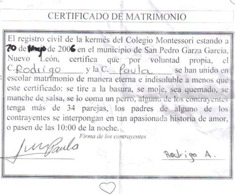 Acta De Matrimonio Para Kermes De Secundaria K2 Educación Primaria