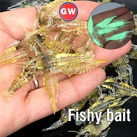 Cm Soft Luminous Shrimp Fishing Lure With Hook Swivel Beads Artificial