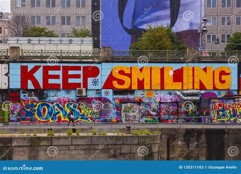 Graffiti Along The Donaukanal Vienna Editorial Stock Photo Image Of