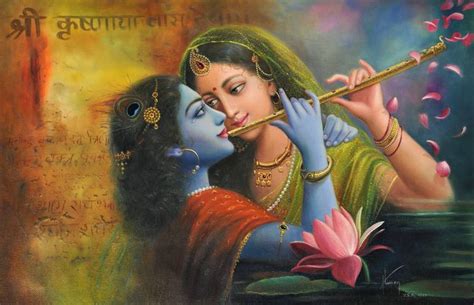 The Marvel Of Flute – Radha Krishna Painting by Hari Om Singh | Saatchi Art