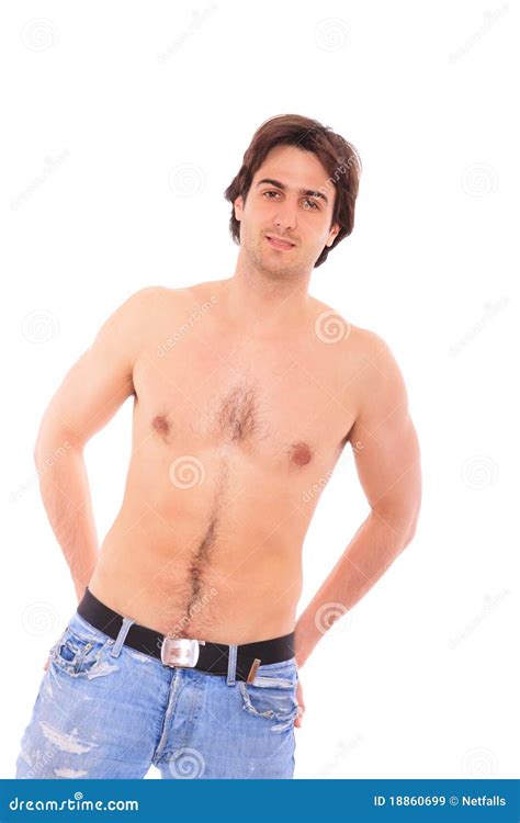 Shirtless Man In Jeans Stock Image Image Of Standing 18860699