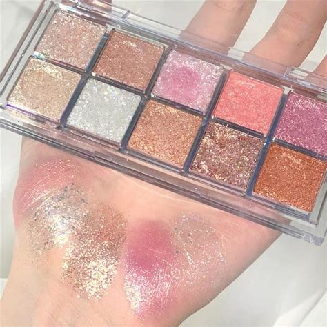 ROTO paleta de sombras de ojos acrílicas 10 colores brillo duradero pigmentos ahumados Nude