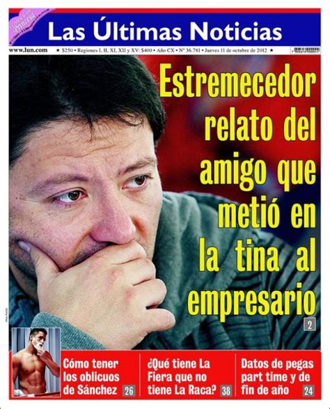 Periódico Las Últimas Noticias Chile Periódicos De Chile Edición De Jueves 11 De Octubre De