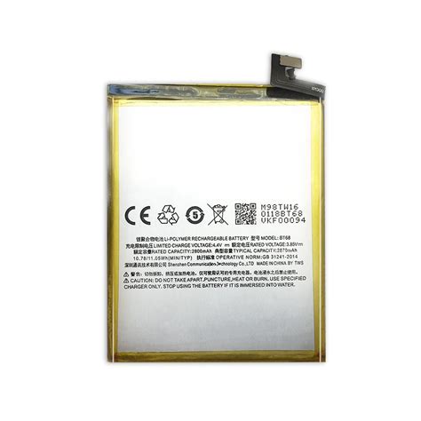 Bateria bt68 2800 mah do polímero do li íon para meizu m3s mini