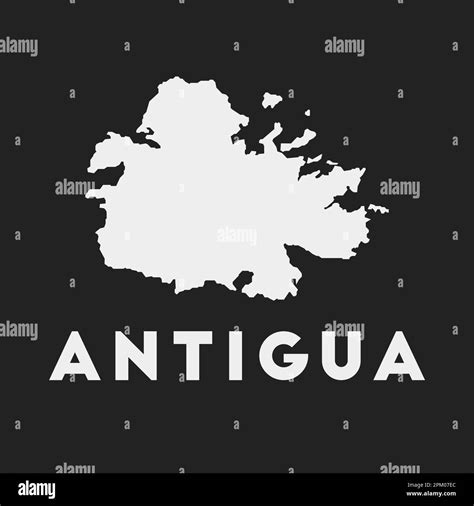 Antigua Icon Island Map On Dark Background Stylish Antigua Map With