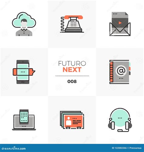 Business Communications Futuro Next Icons Stock Vector Illustration