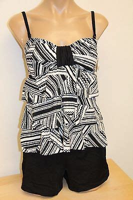 New 24th Ocean By VM Swimsuit Bikini Tankini 2 Pc Set Sz S Shorts