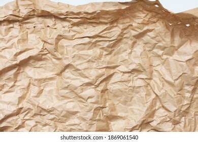 Crumpled Craft Paper Texture Copy Space Stock Photo