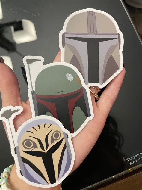 Mandalorian Sticker Pack Waterproof Star Wars Sticker Etsy