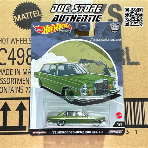 ducstore Xe mô hình HCK Hot Wheels Premium Mercedes Benz SEL bánh cao su Shopee