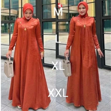 Jual Gamis Terbaru 2023 Lebaran Wanita Gamis Jumbo LD130 Shimer Dress