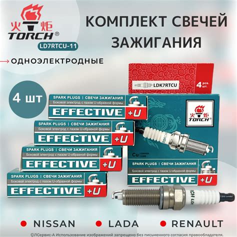 Комплект свечей зажигания ЛСервис-А LD7RTCU-11-LSA - купить по выгодным ...