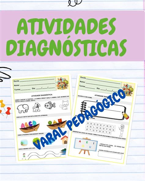 Atividades Diagnostica - ATIVIDADES DIAGNÓSTICAS PARA A EDUCAÇÃO INFANTIL- 5 ANOS – Varal Pedagógico