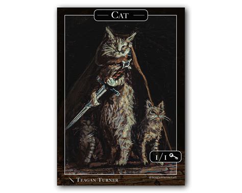 Cat 11 Creature Token For Mtg Magic The Gathering By Teagan Etsy